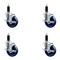 Service Caster 4'' SS Solid Poly Swivel 1-1/8'' Expanding Stem Caster Set with Brake, 4PK SCC-SSEX20S414-SPUS-TLB-118-4 - alternate 1